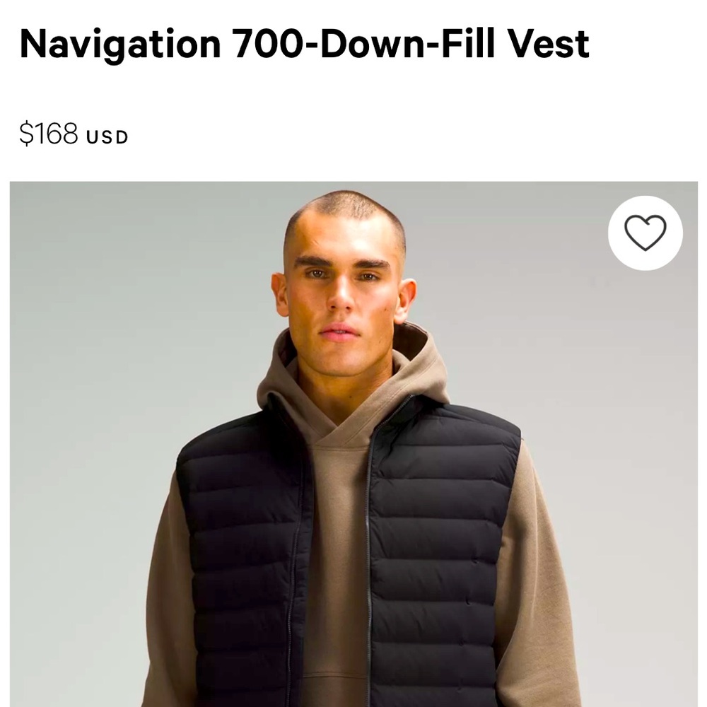 Lululemon mens navigation 700 down vest